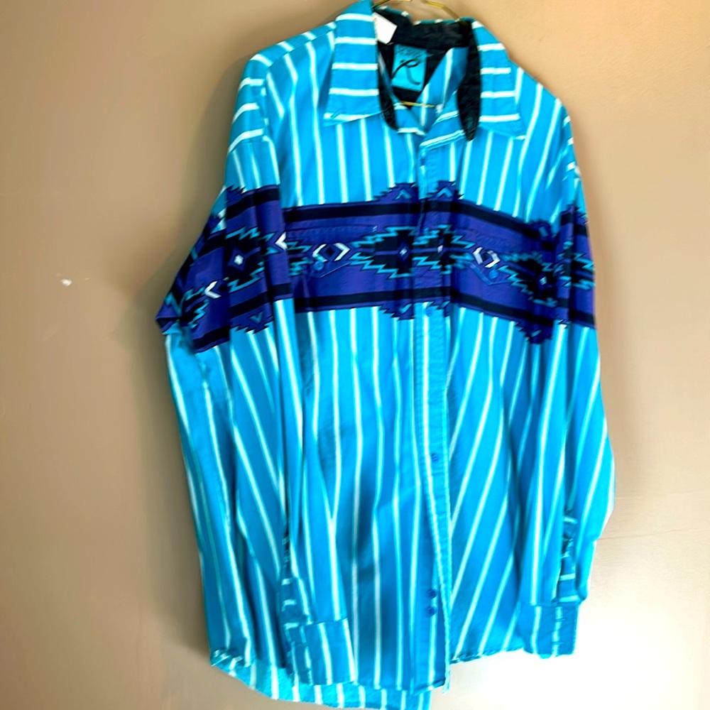 Vintage Roper Men’s Aztec L/S Button Down Western Shirt Size XL